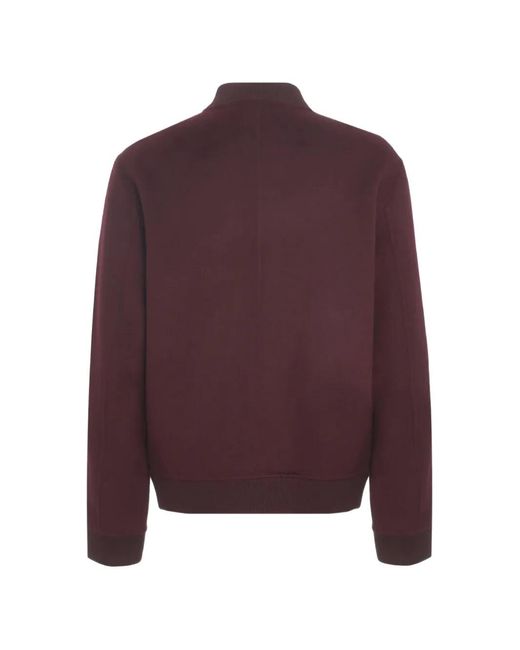 Amaranto Purple Ribbed-Trim Zip-Up Jacket for men