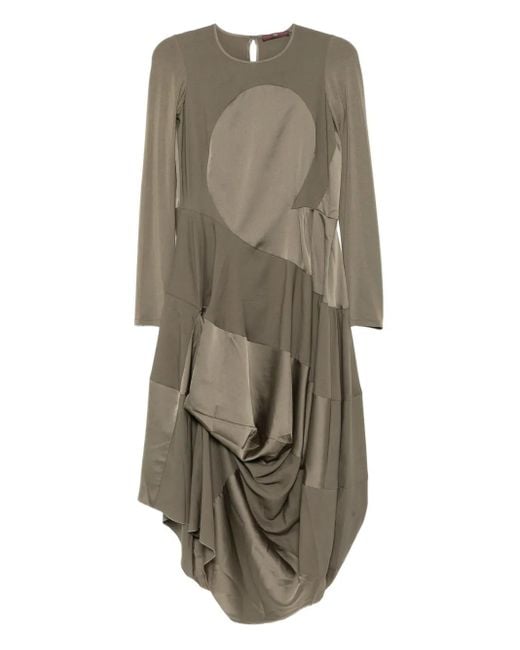 High Gray Kleid Mit Gerafftem Saum