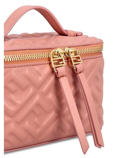 Fendi Pink Ff-Pattern Quilted Cross Body Bag