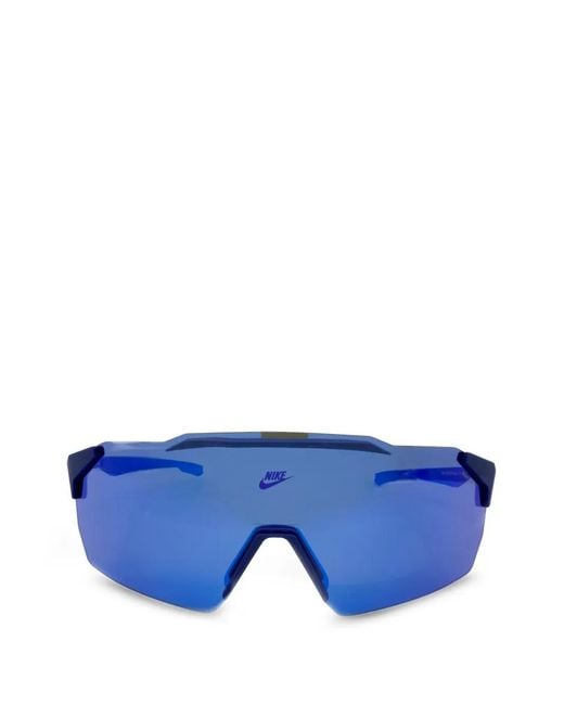 Nike Blue Limitless Shield Mirrored Sunglasses for men