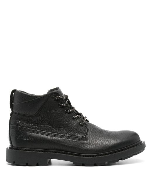 Clarks Black Craftdale 2 Mid Leather Boots for men