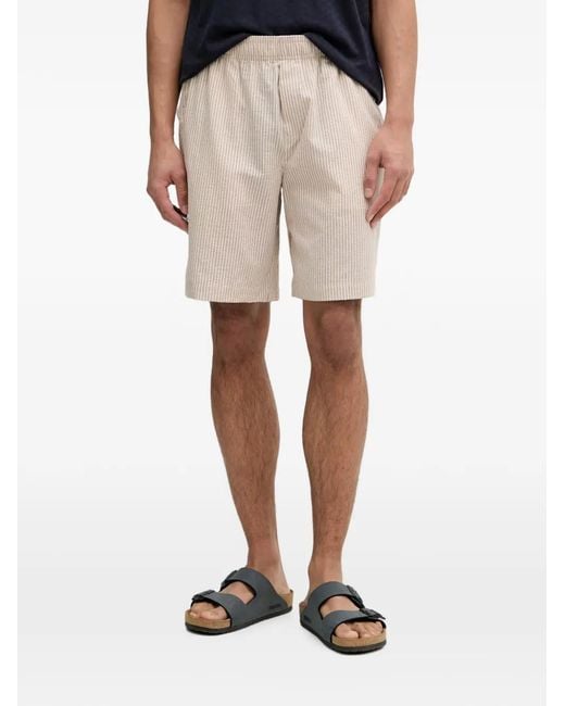 Guess Natural Dobby Seersucker Striped Shorts for men