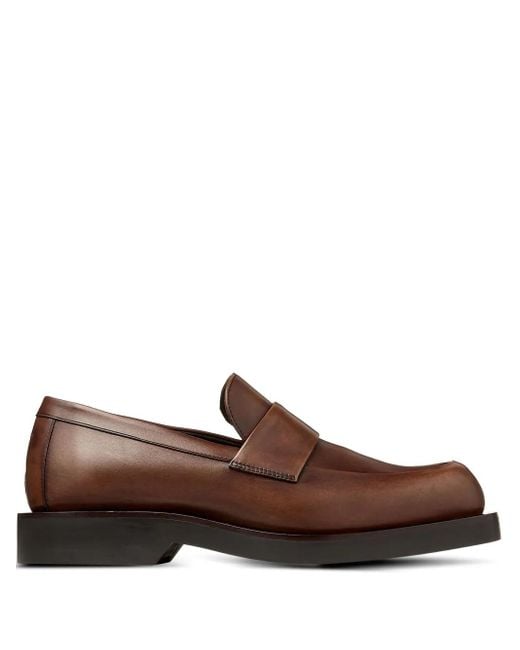 Jimmy Choo Brown Buff Leather Loafers for men