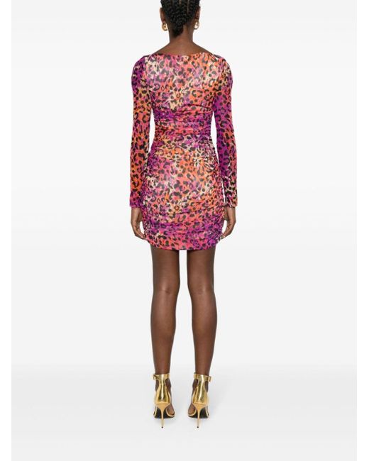 Just Cavalli Animal-print Cut-out Dress Red