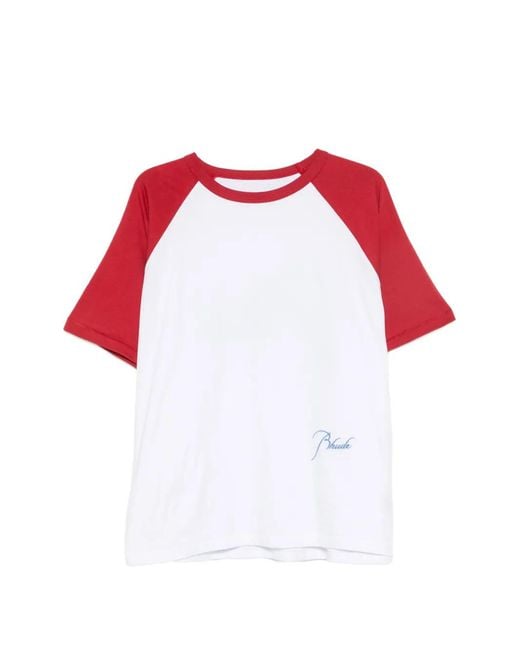 Rhude Classique Logo-Embroidered Raglan-Sleeve Cotton T-Shirt for men
