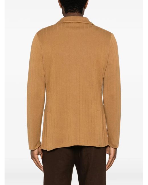 Lardini Natural Ribbed-Knit Blazer for men