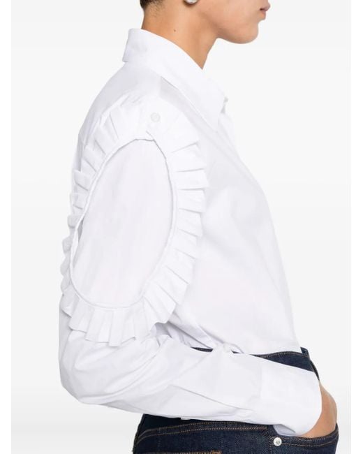 Coperni White Pleated-Sleeve Shirt