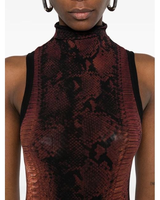 Jean Paul Gaultier Purple Body-Hugging Mini Dress With Snake Print