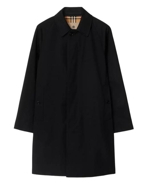 Burberry Black Mid-Length Camden Heritage Car Coat for men