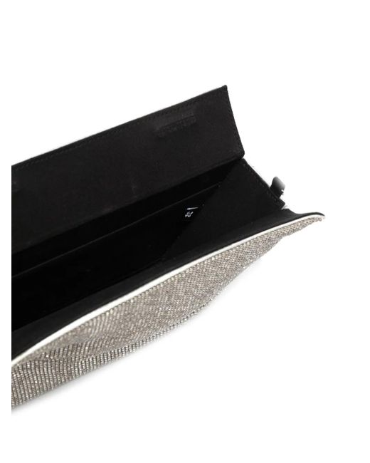 Kara White Crystal-Embellished Box-Shaped Shoulder Bag