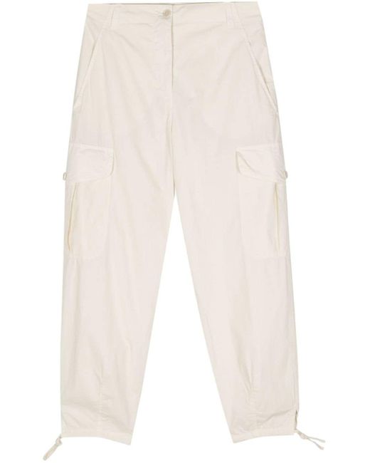 Aspesi Tapered Cotton Cargo Trousers White