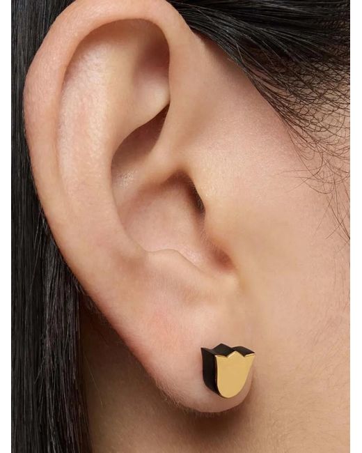 Tous Black 18K Tulip Onix Earrings