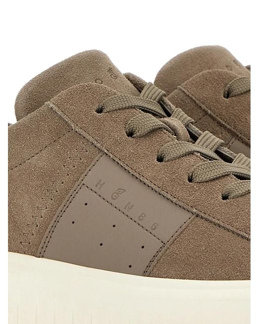 Hogan Brown H-Stripes Panelled Sneakers for men