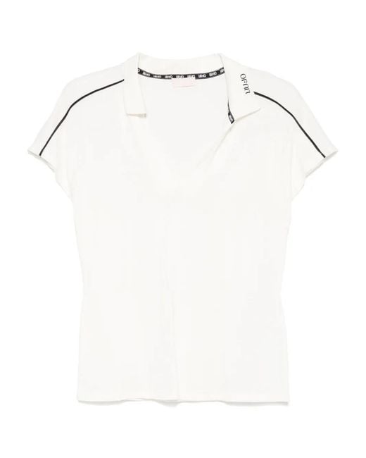 Liu Jo White Piqué Polo Top