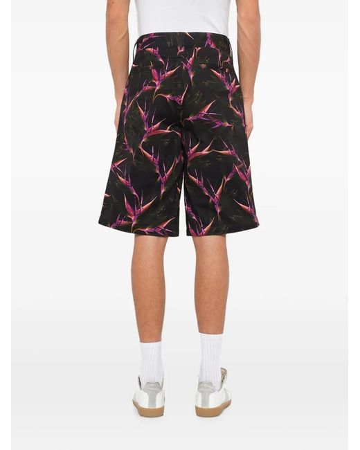 Givenchy Black Floral-Print Shorts for men