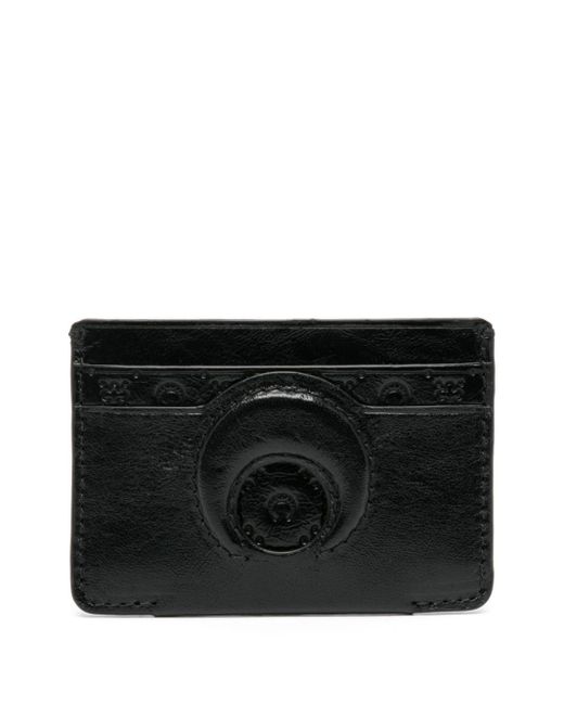 MARINE SERRE Black Embossed Leather Card Holder