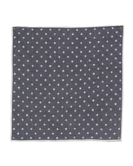 Eleventy Gray Polka Dot Pocket Square for men