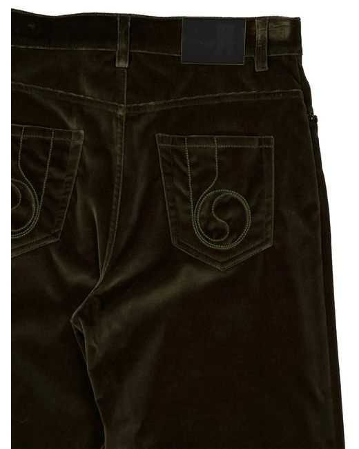 LaDoubleJ Black Flared Cotton Trousers