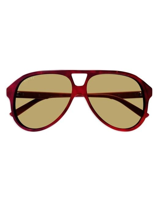 Gucci Brown Interlocking G Pilot-Frame Sunglasses for men