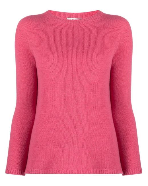 Max Mara Pink Wool And Cashmere Blend Jumper