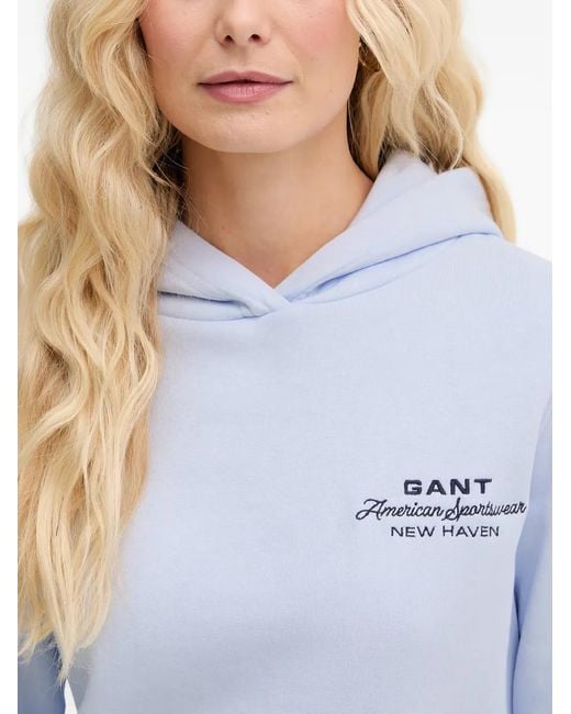 Gant Blue Logo-Print Hoodie