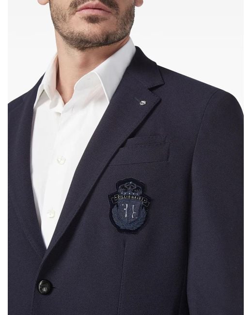 Billionaire Blue Blazer À Détail De Logo for men