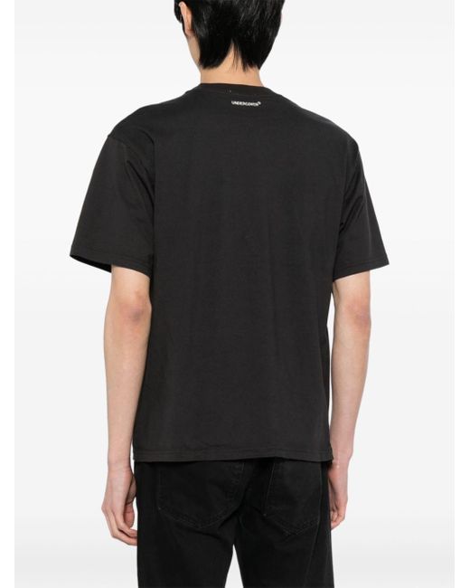 Undercover Black Graphic-print Cotton T-shirt for men