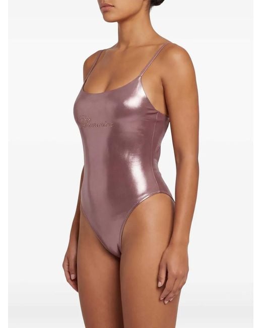 Blumarine Brown Logo-Detail Swimsuit