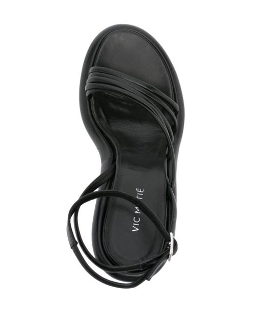 Vic Matié Black Strappy Leather Sandals
