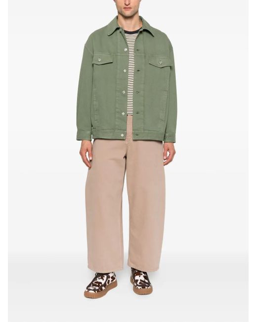 A.P.C. Green Button-Fastening Flap-Pocket Jacket for men