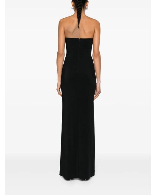 Mugler Black Structured Strapless Maxi Dress