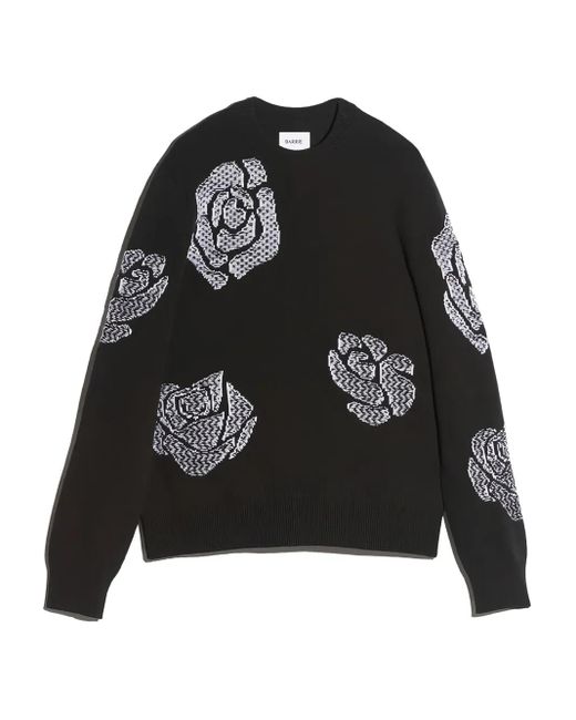 Barrie Black Roses Round-Neck Sweater for men