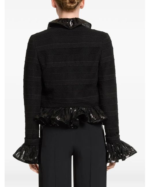 Elie Saab Black Sequin-Embellishment Jacket