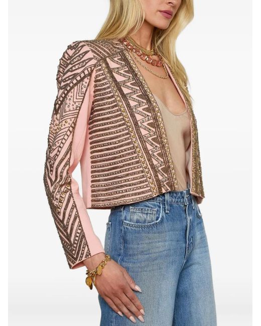 L'Agence Pink Blossom Beaded Jacket