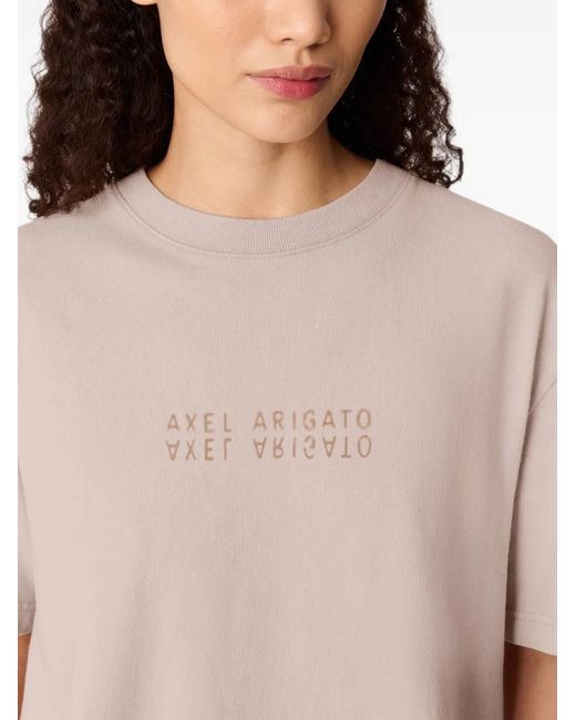 Axel Arigato Pink Reflection Logo-Print T-Shirt