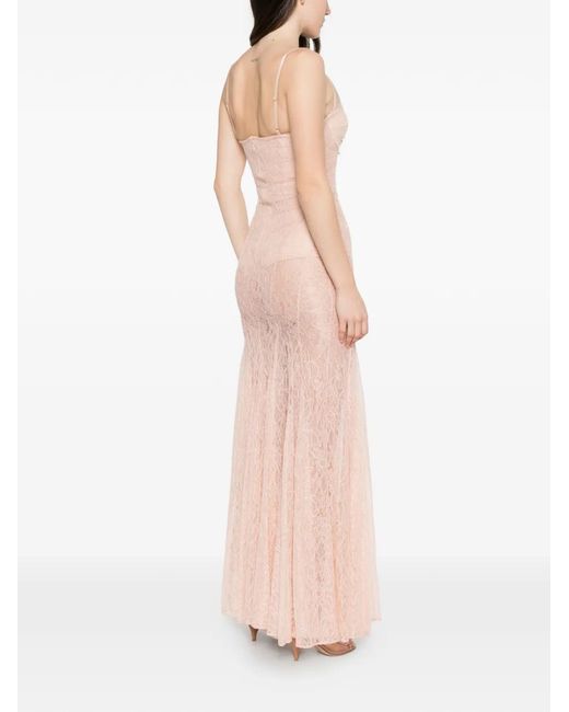 Elisabetta Franchi White Lace Maxi Dress