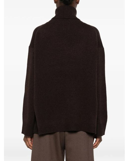 Allude Black Drop-Shoulder Sweater