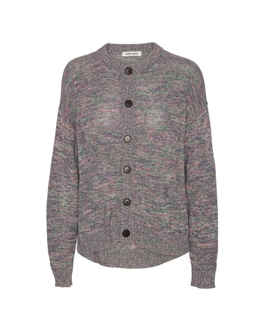 Henrik Vibskov Gray Intarsia-Knit Cardigan