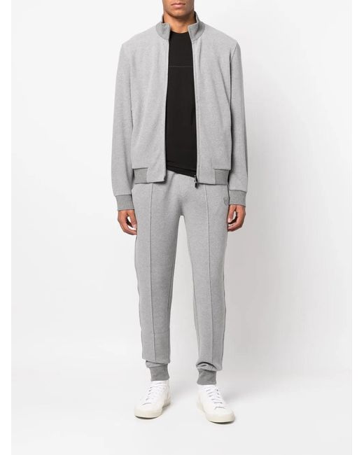 Corneliani Gray Tapered Logo-Patch Joggers for men