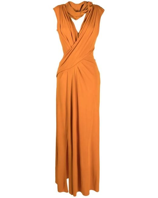 Alberta Ferretti Orange Dresses Red