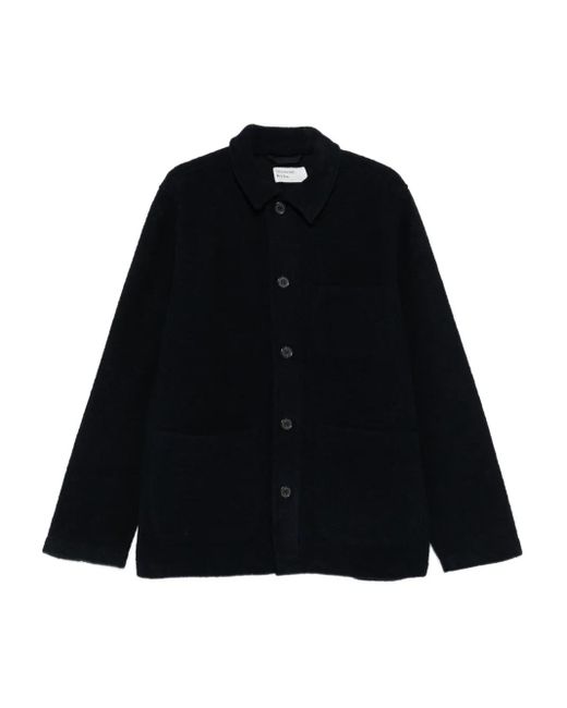 Universal Works Black Button-Front Shirt Jacket for men