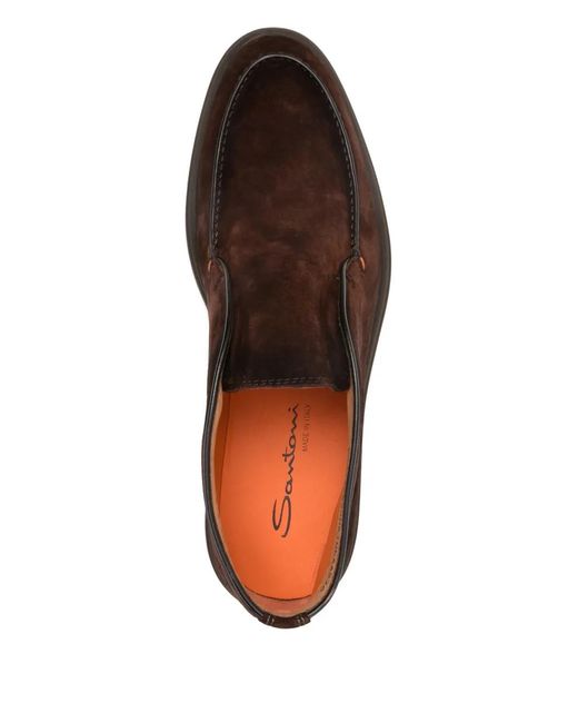 Santoni Brown Suede Desert Boots for men