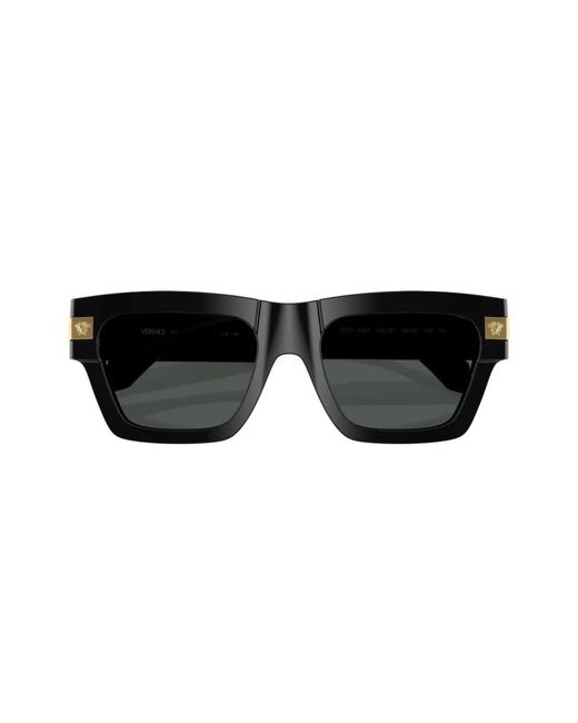 Versace Black Medusa Biggie Rectangle-Frame Sunglasses for men