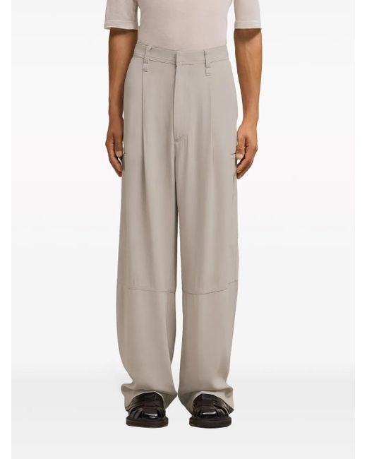 AMI Natural Straight-Leg Trousers for men