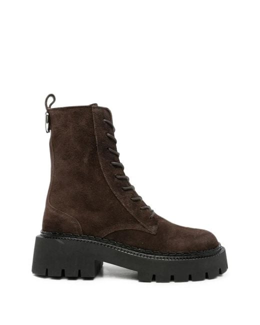 Vic Matié Brown Lace-Up Suede Ankle Boots