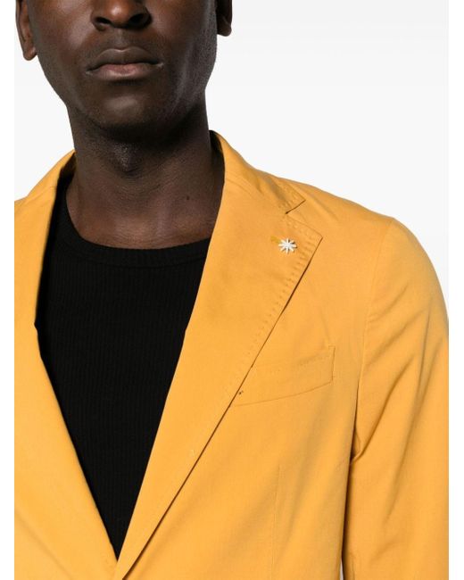 Manuel Ritz Yellow Notched-lapels Single-breasted Suit for men
