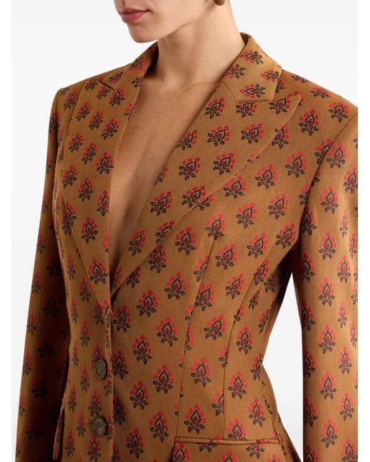 Etro Brown Jacquard Embroidered Jacket