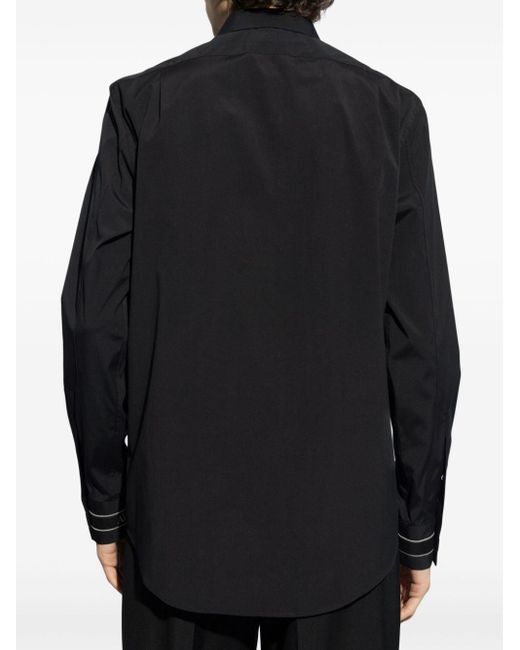 Alexander McQueen Black Logo-strap Poplin Shirt for men