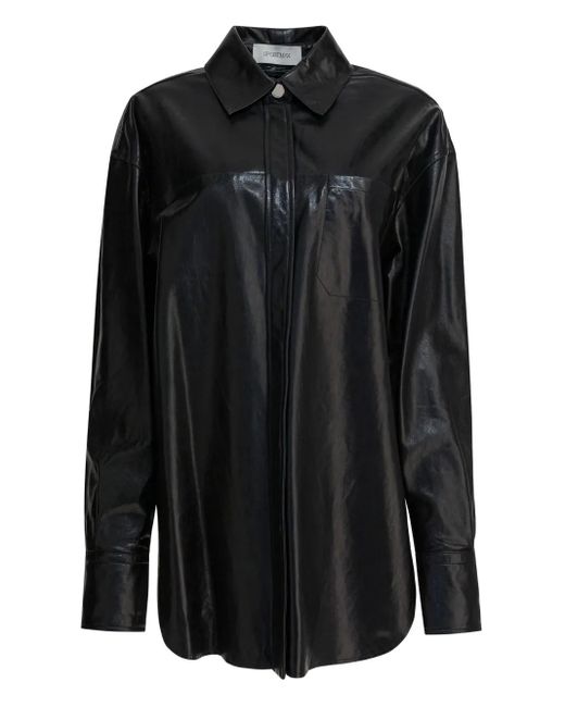 Max Mara Black Chest-Pocket Leather Jacket