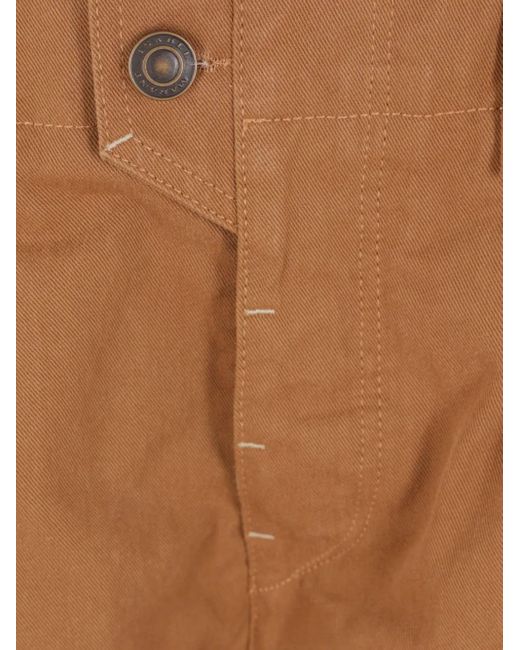 Isabel Marant Brown Button-Fastening Cotton Trousers